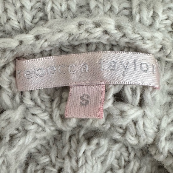 Rebecca Taylor Cream Turtleneck Sweater with Fringe - Picture 3 of 5